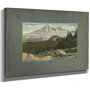 Rainier National Park Mt Rainier And Paradise Valley Washington'4, canvas wrap — vintage framed wall art by Bella Frye