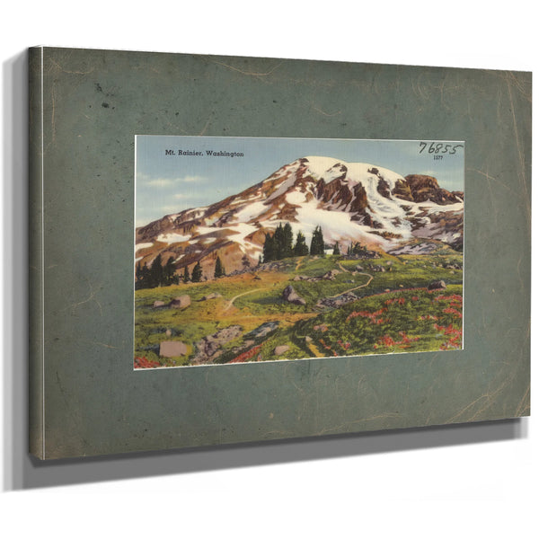 Mt Rainier Washington'1, canvas wrap — vintage framed wall art by Bella Frye