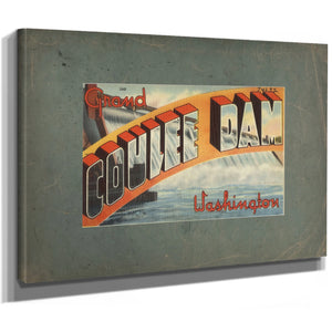 Grand Coulee Dam Washington, canvas wrap — vintage framed wall art by Bella Frye