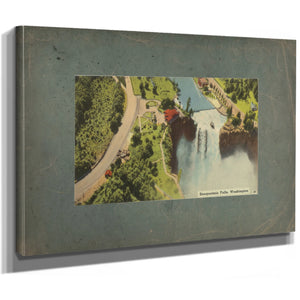 Snoqualmie Falls Washington, canvas wrap — vintage framed wall art by Bella Frye
