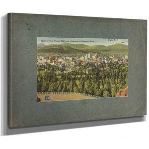 Spokane From Sunset Highway Approach To Spokane Wash, canvas wrap — vintage framed wall art by Bella Frye