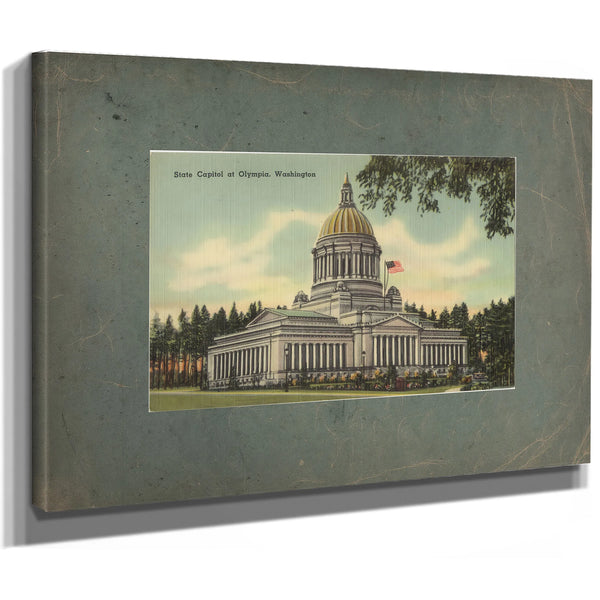 State Capitol At Olympia Washington, canvas wrap — vintage framed wall art by Bella Frye