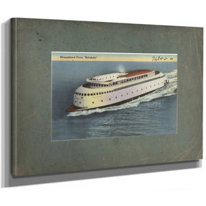 Streamlined Ferry 'Kalakala, canvas wrap — vintage framed wall art by Bella Frye