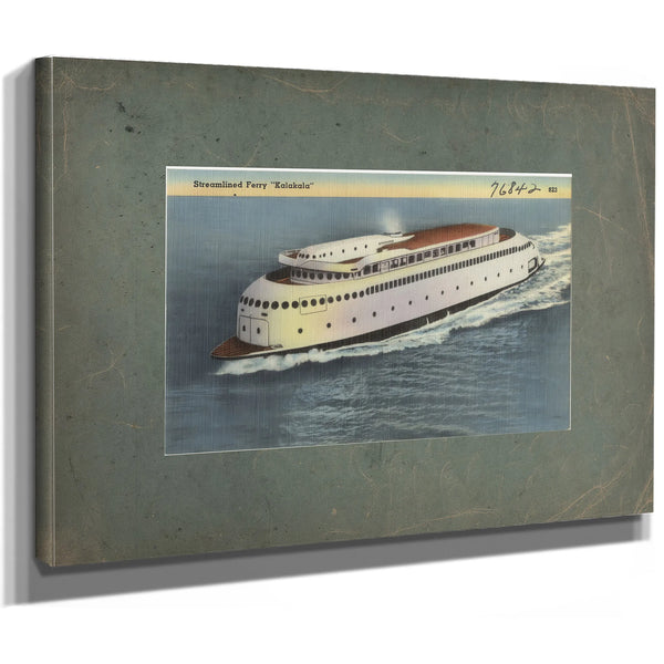 Streamlined Ferry 'Kalakala, canvas wrap — vintage framed wall art by Bella Frye