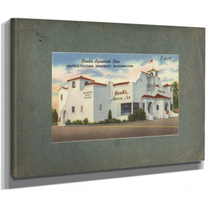 Cook's Spanish Inn Seattle Tacoma Highway Washington, canvas wrap — vintage framed wall art by Bella Frye