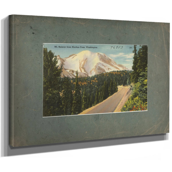 Mt Rainier From Naches Pass Washington, canvas wrap — vintage framed wall art by Bella Frye