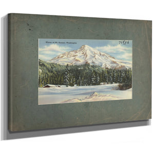 Winter At Mt Rainier Washington, canvas wrap — vintage framed wall art by Bella Frye