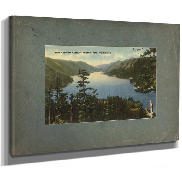 Lake Crescent Olympic National Park Washington, canvas wrap — vintage framed wall art by Bella Frye