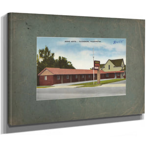 Kerns Motel Ellensburg Washington, canvas wrap — vintage framed wall art by Bella Frye