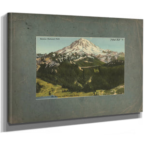 Rainier National Park Mt Rainier And Paradise Valley Washington'5, canvas wrap — vintage framed wall art by Bella Frye