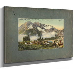 Tourist On The Trail Southern End Of Olympic National Park Washington'1, canvas wrap — vintage framed wall art by Bella Frye