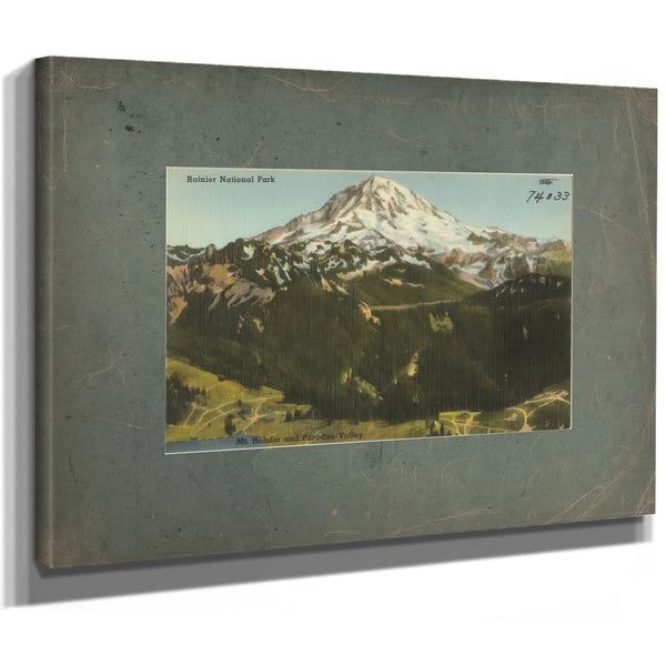 Rainier National Park Mt Rainier And Paradise Valley'2, canvas wrap — vintage framed wall art by Bella Frye