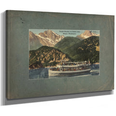 Tourist Steamer On Diablo Lake Skaget Washington, canvas wrap — vintage framed wall art by Bella Frye