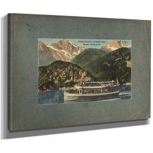 Tourist Steamer On Diablo Lake Skaget Washington, canvas wrap — vintage framed wall art by Bella Frye