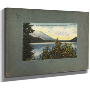Mt St Helens Washingtonand Reflection From Spirit Lake, canvas wrap — vintage framed wall art by Bella Frye