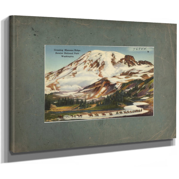 Crossing Mazama Ridge Rainier National Park Washington, canvas wrap — vintage framed wall art by Bella Frye
