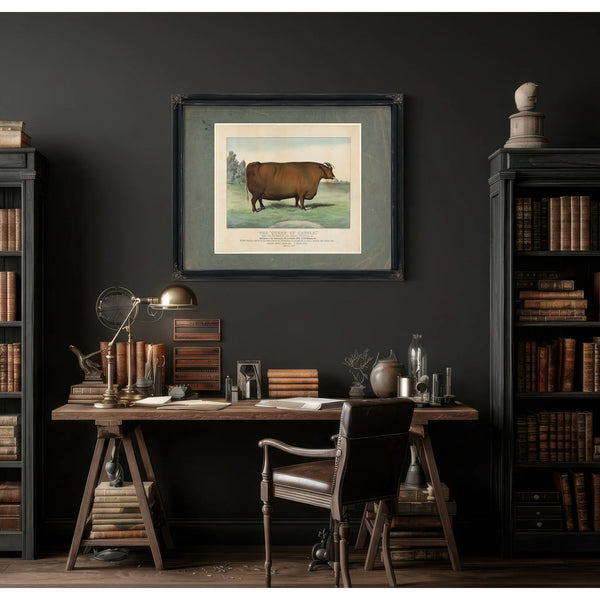 The Queen of Cattle Bred and Fattened by Geo Ayrault Poughkeepsie NY. Exh — Framed Wall Art Room View | Bella Frye