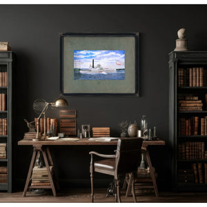 Steamboat Shady Side Hudson River Sidewheel Passenger Steamer — Framed Wall Art Room View | Bella Frye