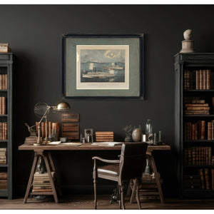 Steamboats Passing at Midnight on Long Island Sound — Framed Wall Art Room View | Bella Frye