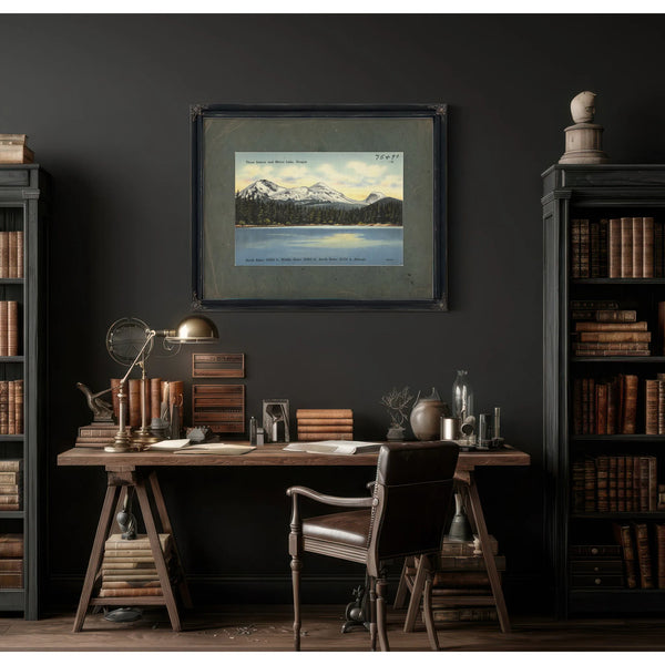 Three Sisters And Mirror Lake Oregon — vintage wall art by Bella Frye