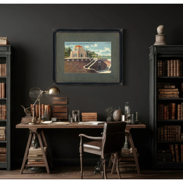 Vista House Observatory Columbia River Highway Oregon — vintage wall art by Bella Frye