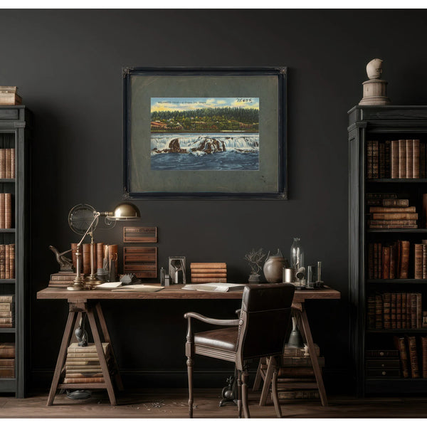 Willamette Falls At Oregon City Oregon — vintage wall art by Bella Frye