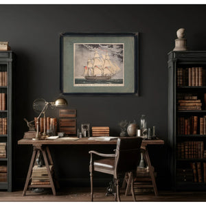US. Frigate Constitution of 44 Guns  Hand colored lithograph by William Lynn — Framed Wall Art Room View | Bella Frye