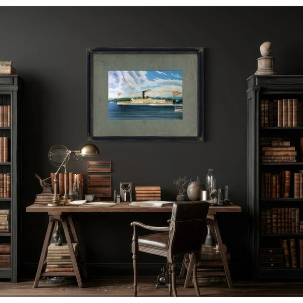 Steamboat C. Vanderbilt on the Hudson River — Framed Wall Art Room View | Bella Frye