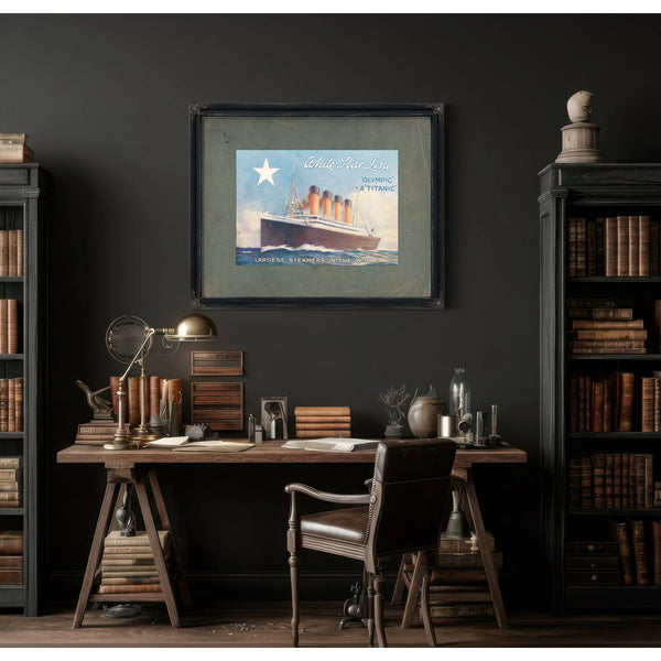 White Star Line Olympic and Titanic Promotional Brochure Cover — Framed Wall Art Room View | Bella Frye