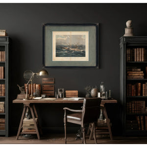 Clipper Ship Comet of New York in a Hurricane off Bermuda on her Voyage from — Framed Wall Art Room View | Bella Frye