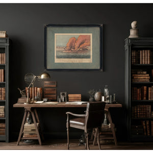 Terrific Combat Between the Monitor 2 Guns Merrimac 11 Guns in Hampton Roads M — Framed Wall Art Room View | Bella Frye