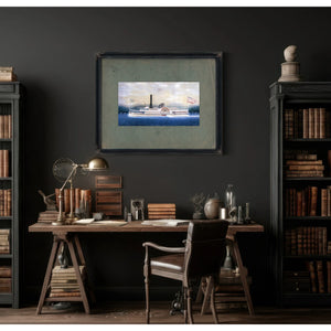 Steamboat Harlem on the Hudson River — Framed Wall Art Room View | Bella Frye