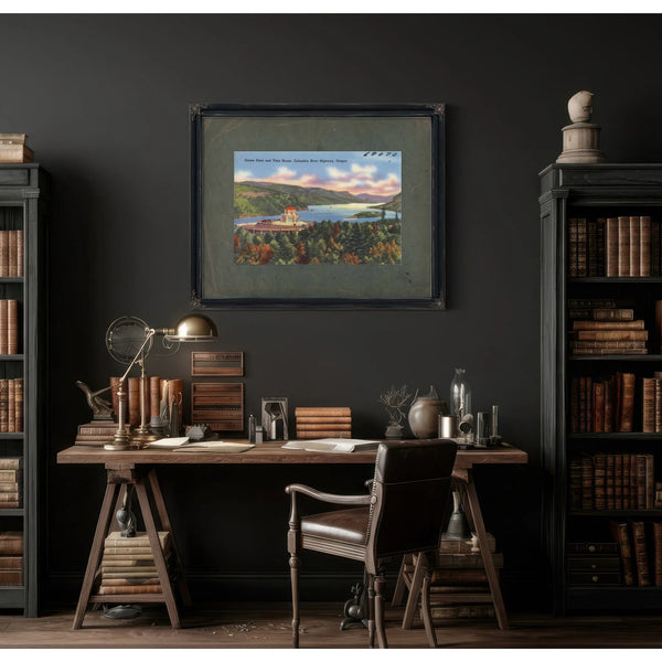 Crown Point And Vista House Columbia River Highway Oregon — vintage wall art by Bella Frye