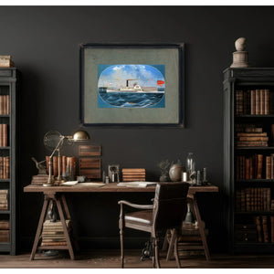 Steamboat Reindeer Hudson River Side Wheel Passenger Steamer — Framed Wall Art Room View | Bella Frye