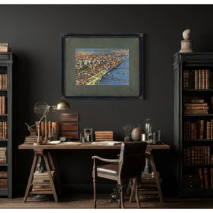 Air View Of Portland Oregon Business District 5 Main Bridges And East Side — vintage wall art by Bella Frye
