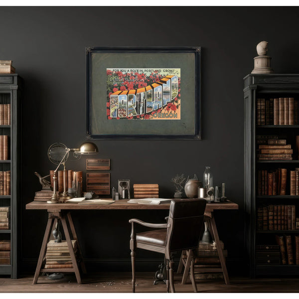 For You A Rose In Portland Grows Greetings From Portland Oregon — vintage wall art by Bella Frye