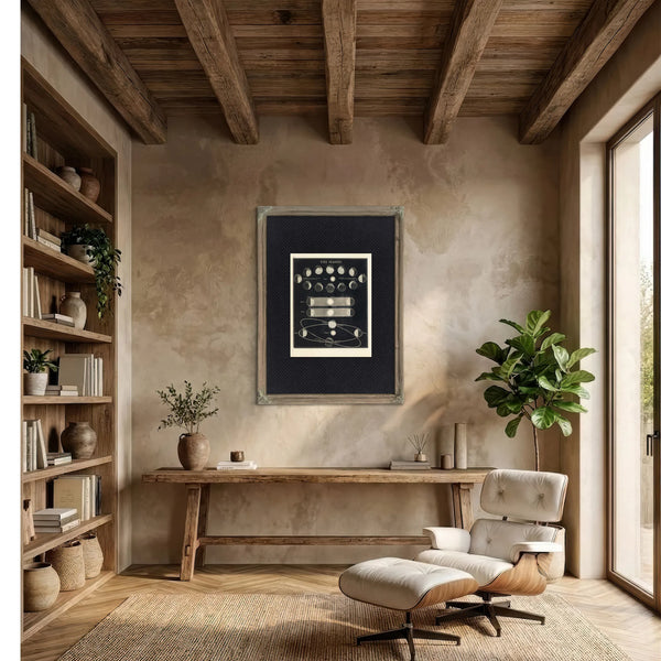 The Celestial Mechanics of Light and Shadow — Part A — Framed Wall Art Room View | Bella Frye