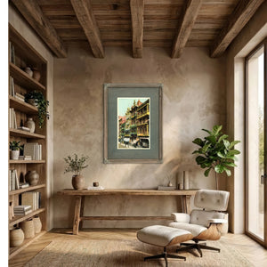 The Gilded Balconies of Mott Street — Framed Wall Art Room View | Bella Frye