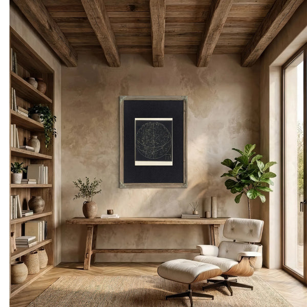The Summer Sky Atlas a Victorian Map of Celestial Wanderings — Framed Wall Art Room View | Bella Frye