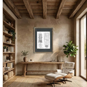 The Sunken Chamber Baltimore Caisson Engineering Blueprint — Framed Wall Art Room View | Bella Frye