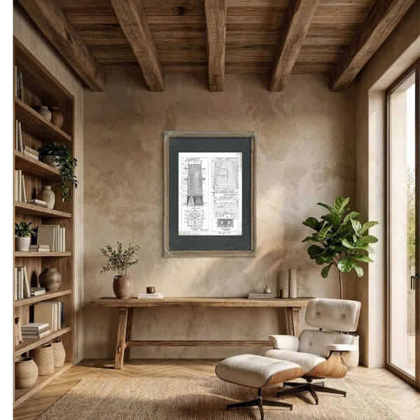 The Sunken Chamber Baltimore Caisson Engineering Blueprint — Framed Wall Art Room View | Bella Frye