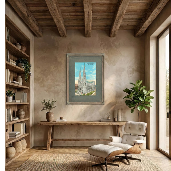 The Gothic Spires of Fifth Avenue a Monument in Stone and Shadow — Framed Wall Art Room View | Bella Frye