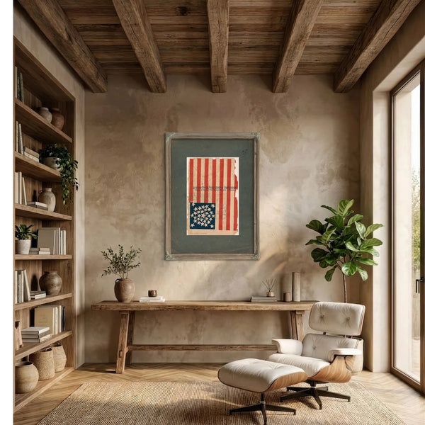 American Flag Campaign Banner for Stephen a Douglas and Herschel V Johnson 186 — Framed Wall Art Room View | Bella Frye