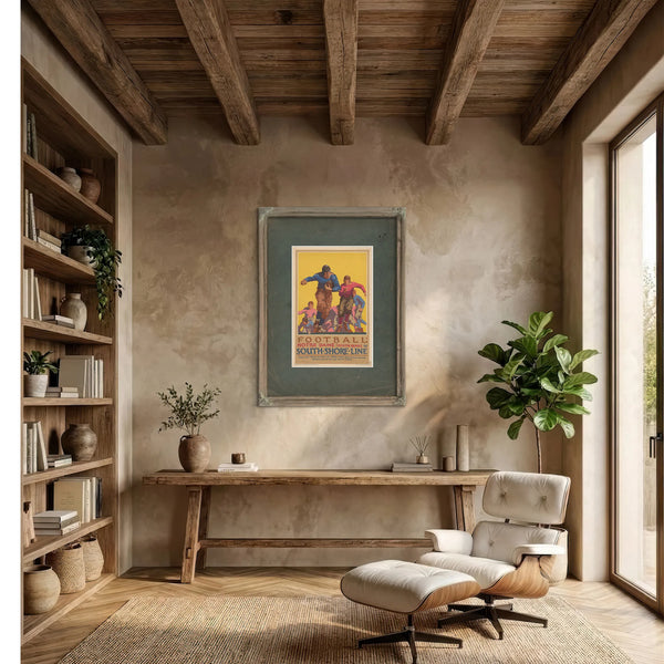 Football Notre Dame South Bend by South Shore Line Dpla — Framed Wall Art Room View | Bella Frye