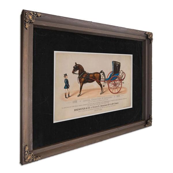 Brewster Co Annual Exhibition of Carriages — Bourbon Framed Canvas Print | Bella Frye