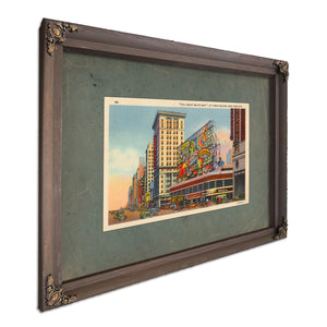 Electric Dreams of the Great White Way Times Square Nocturne — Bourbon Framed Canvas Print | Bella Frye