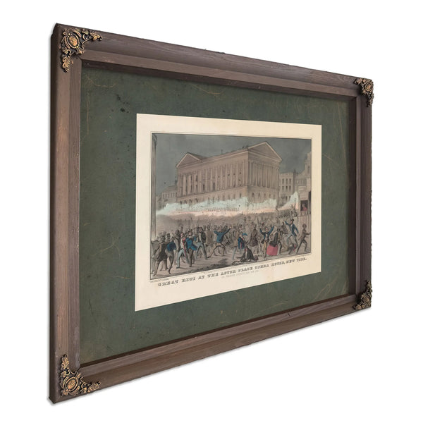 Great Riot at the Astor Place Opera House New York on Thursday Evening May 1 — Bourbon Framed Canvas Print | Bella Frye