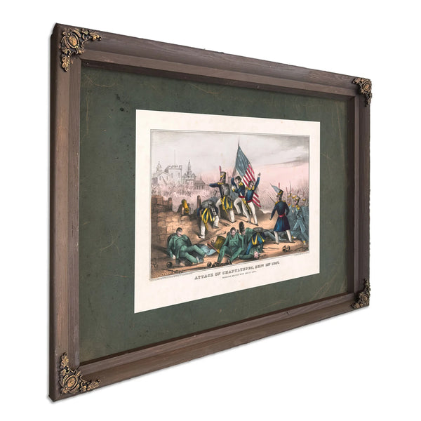 Attack on Chapultepec Sept 13th 1847mexicans Routed With Great Loss 1847 — Bourbon Framed Canvas Print | Bella Frye