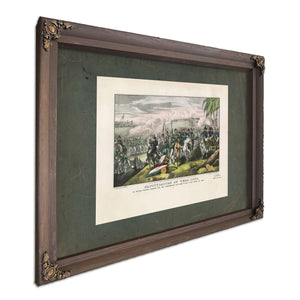 Capitulation of Vera Cruz the Mexican Soldiers Marching Out and Surrendering — Bourbon Framed Canvas Print | Bella Frye