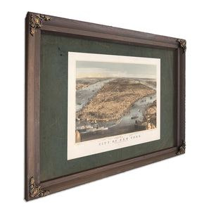 City of New York 1856 — Bourbon Framed Canvas Print | Bella Frye